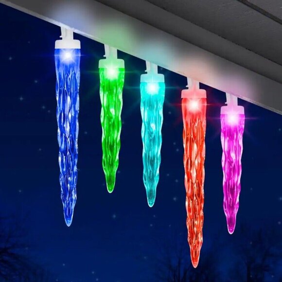 Gemmy ColorMotion Icicle Lights 24 LED Color Changing Light Show Multicolor - Picture 3 of 6